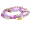 Biba Armband Trio Perlen Mix Damen Armband Flieder Gold Anhänger
