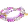 Biba Armband Trio Perlen Mix Damen Armband Flieder Gold Anhänger