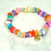 Biba Armband Naturstein Bunt Damen Armband Anhänger Gold