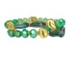 Biba Armband Vintage Retro Crystal Perlen Mix Duo Damen Armband Anhänger Gold 18mm