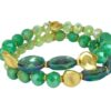 Biba Armband Vintage Retro Crystal Perlen Mix Duo Damen Armband Anhänger Gold 18mm