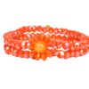 Biba Armband Crystal Perlen Orange Full Blum Damen Armband Anhänger Gold 18cm