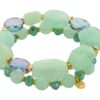Biba Armband Vintage Retro Big Crystal Perlen Mix Duo Damen Armband Anhänger Gold – Bild 5