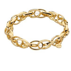 Biba Armband Metall Glieder Gold Glanz Damen Armband Biba Anhänger Gold