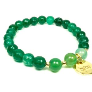 Biba Armband Resin Perlen Grün Damen Armband Anhänger Gold