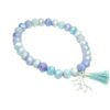 Biba Armband Crystal Perlen 6mm hellblau Damen Armband Troddel Anhänger Silber