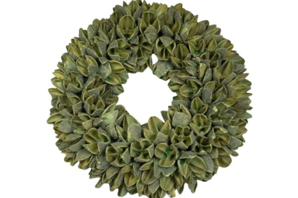 Couronne Dekokranz Wandkranz Naturkranz Handarbeit Bakuli Wreath Laurel Green 20cm ∅