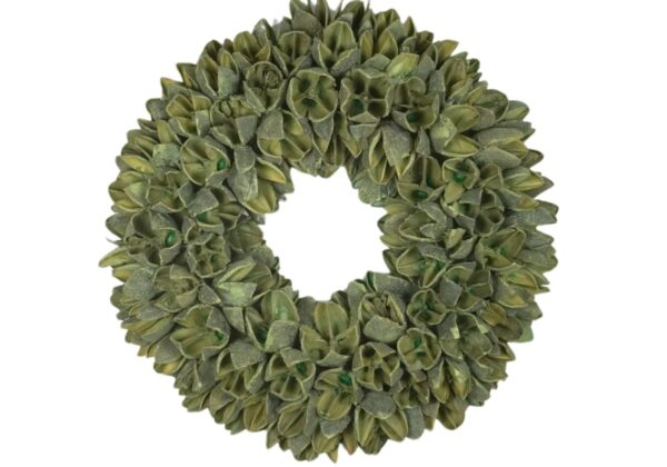 Couronne Dekokranz Wandkranz Naturkranz Handarbeit Bakuli Wreath Laurel Green 20cm ∅