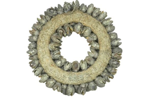 Couronne Dekokranz Wandkranz Naturkranz Handarbeit Bakuli Wreath Grey Wash 20cm ∅