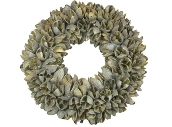 Couronne Dekokranz Wandkranz Naturkranz Handarbeit Bakuli Wreath Grey Wash 20cm ∅