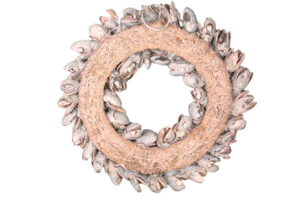 Couronne Dekokranz Wandkranz Naturkranz Handarbeit Bakuli Wreath Thin Pink 20cm ∅