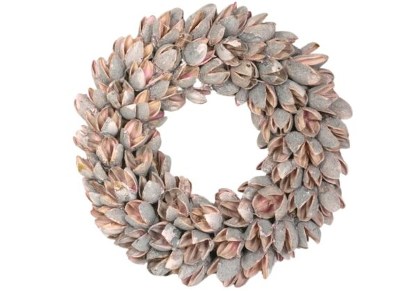 Couronne Dekokranz Wandkranz Naturkranz Handarbeit Bakuli Wreath Thin Pink 20cm ∅