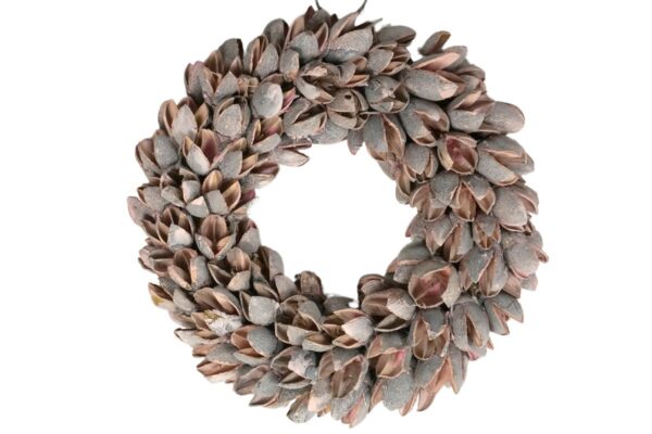 Couronne Dekokranz Wandkranz Naturkranz Handarbeit Bakuli Wreath Thin Pink 20cm ∅