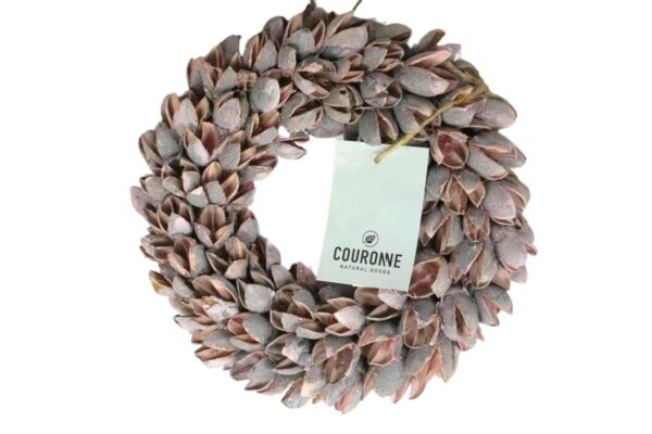 Couronne Dekokranz Wandkranz Naturkranz Handarbeit Bakuli Wreath Thin Pink 20cm ∅