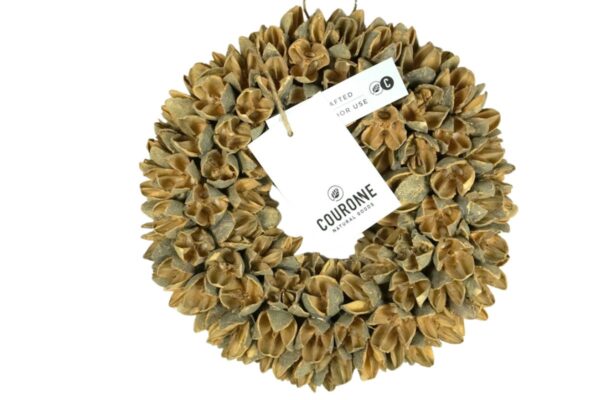 Couronne Dekokranz Wandkranz Naturkranz Handarbeit Bakuli Wreath Latte 20cm ∅