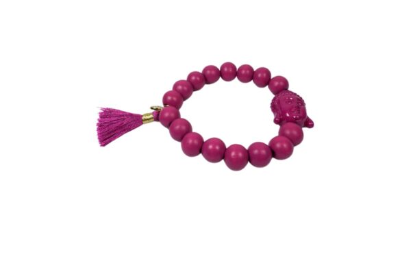 Damen Armband Wein Rot Buddha Troddel Perlen Modeschmuck Armband