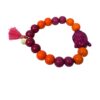 Damen Armband Orange Weinrot Buddha Troddel Perlen Modeschmuck Armband