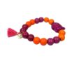 Damen Armband Orange Weinrot Buddha Troddel Perlen Modeschmuck Armband