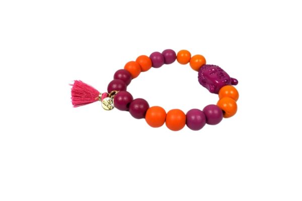 Damen Armband Orange Weinrot Buddha Troddel Perlen Modeschmuck Armband