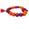 Damen Armband Orange Weinrot Buddha Troddel Perlen Modeschmuck Armband