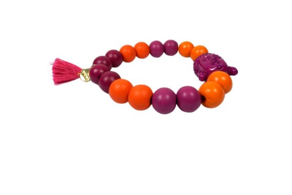 Damen Armband Orange Weinrot Buddha Troddel Perlen Modeschmuck Armband