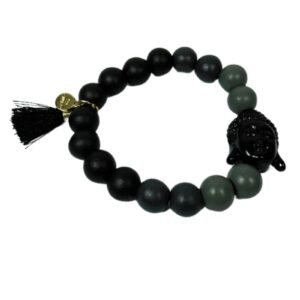 Damen Armband Schwarz Buddha Troddel Perlen Modeschmuck Armband