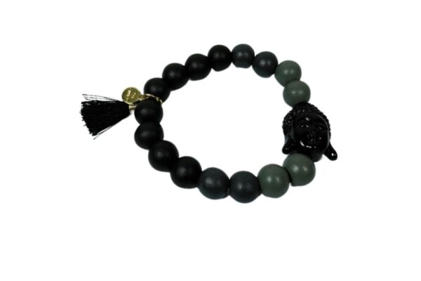 Damen Armband Schwarz Buddha Troddel Perlen Modeschmuck Armband