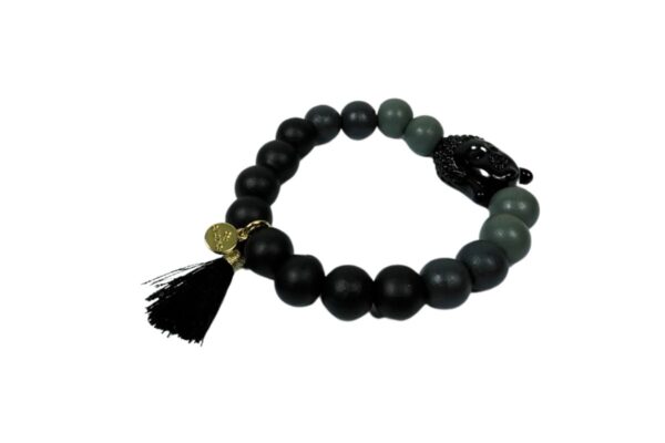 Damen Armband Schwarz Buddha Troddel Perlen Modeschmuck Armband