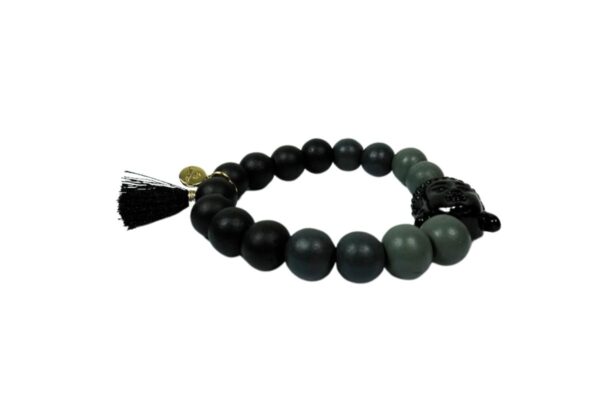 Damen Armband Schwarz Buddha Troddel Perlen Modeschmuck Armband