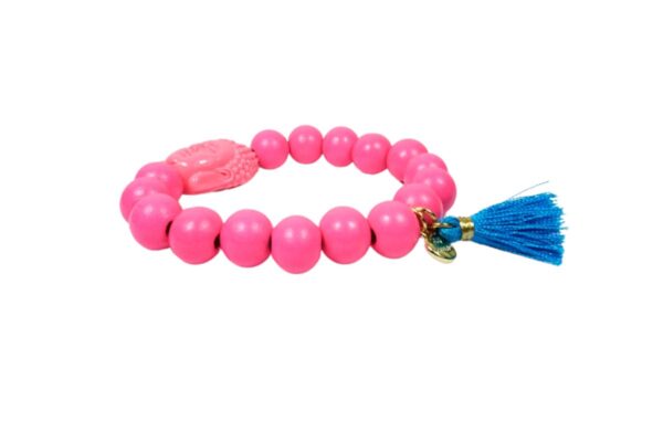 Damen Armband Pink Buddha Troddel Perlen Modeschmuck Armband