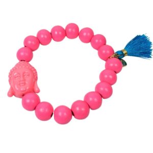 Damen Armband Pink Buddha Troddel Perlen Modeschmuck Armband