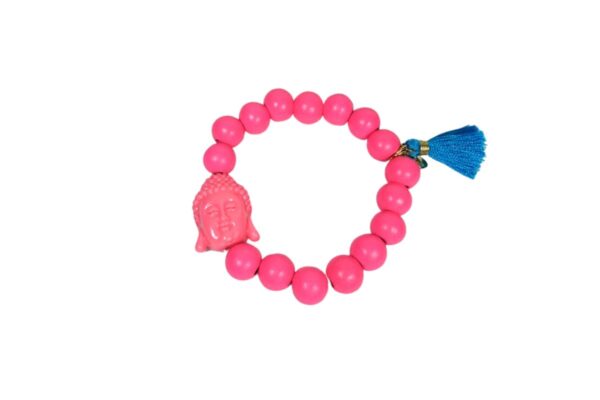 Damen Armband Pink Buddha Troddel Perlen Modeschmuck Armband