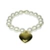 Damen Armband Heart Pearl Gold Perlen Modeschmuck Armband