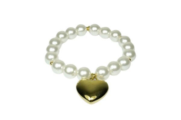 Damen Armband Heart Pearl Gold Perlen Modeschmuck Armband