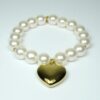 Damen Armband Heart Pearl Gold Perlen Modeschmuck Armband