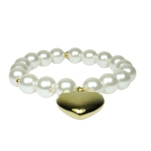 Damen Armband Heart Pearl Gold Perlen Modeschmuck Armband