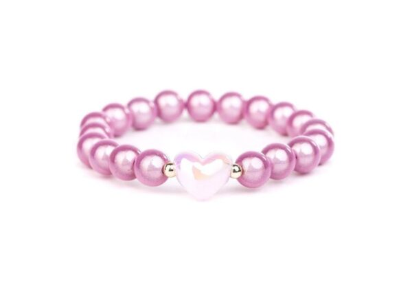 Damen Armband Magic Beads Herz Rosa Perlen Modeschmuck Armband