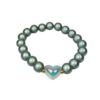 Damen Armband Magic Beads Herz Grau Perlen Modeschmuck Armband