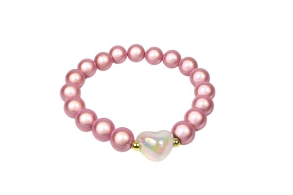 Damen Armband Magic Beads Herz Rosa Perlen Modeschmuck Armband