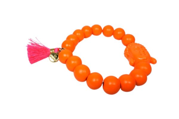 Damen Armband Orange Buddha Troddel Perlen Modeschmuck Armband