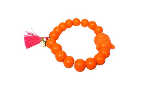 Damen Armband Orange Buddha Troddel Perlen Modeschmuck Armband