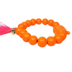 Damen Armband Orange Buddha Troddel Perlen Modeschmuck Armband