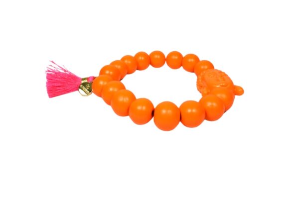 Damen Armband Orange Buddha Troddel Perlen Modeschmuck Armband