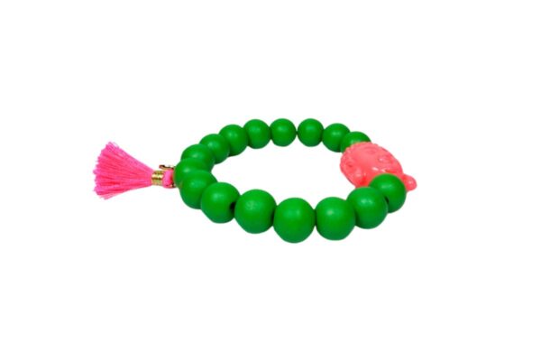 Damen Armband Grün Pink Buddha Troddel Perlen Modeschmuck Armband