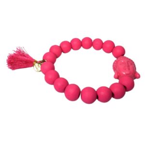 Damen Armband Pink Buddha Troddel Perlen Modeschmuck Armband