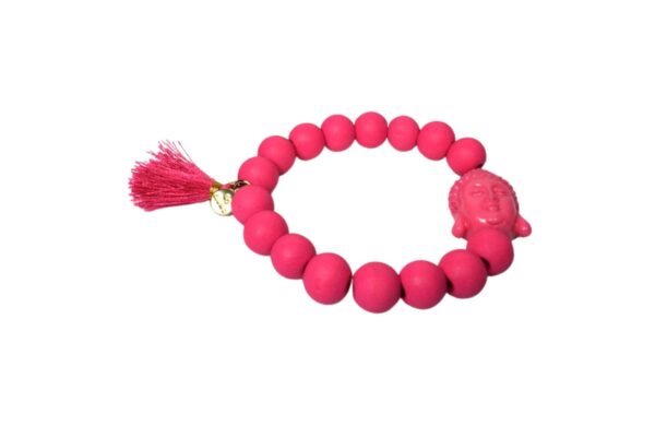 Damen Armband Pink Buddha Troddel Perlen Modeschmuck Armband