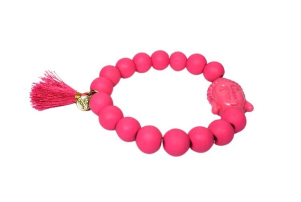 Damen Armband Pink Buddha Troddel Perlen Modeschmuck Armband