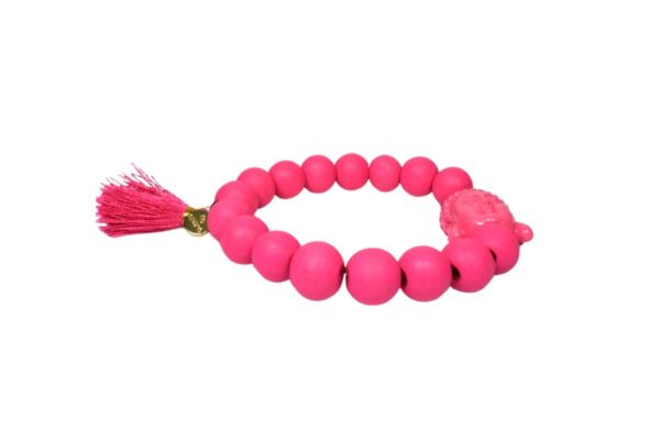 Damen Armband Pink Buddha Troddel Perlen Modeschmuck Armband