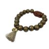 Damen Armband Holz Braun Beige Buddha Troddel Perlen Modeschmuck Armband