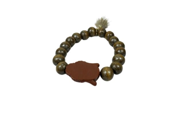 Damen Armband Holz Braun Beige Buddha Troddel Perlen Modeschmuck Armband